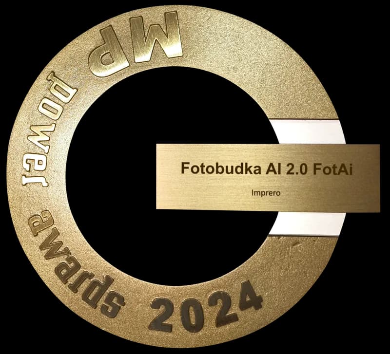 MP Power Awards 2024 trophy, awarded to Imprero for the FotAi AI photo platform